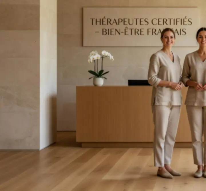 Équipe professionnelle de thérapeutes en massage